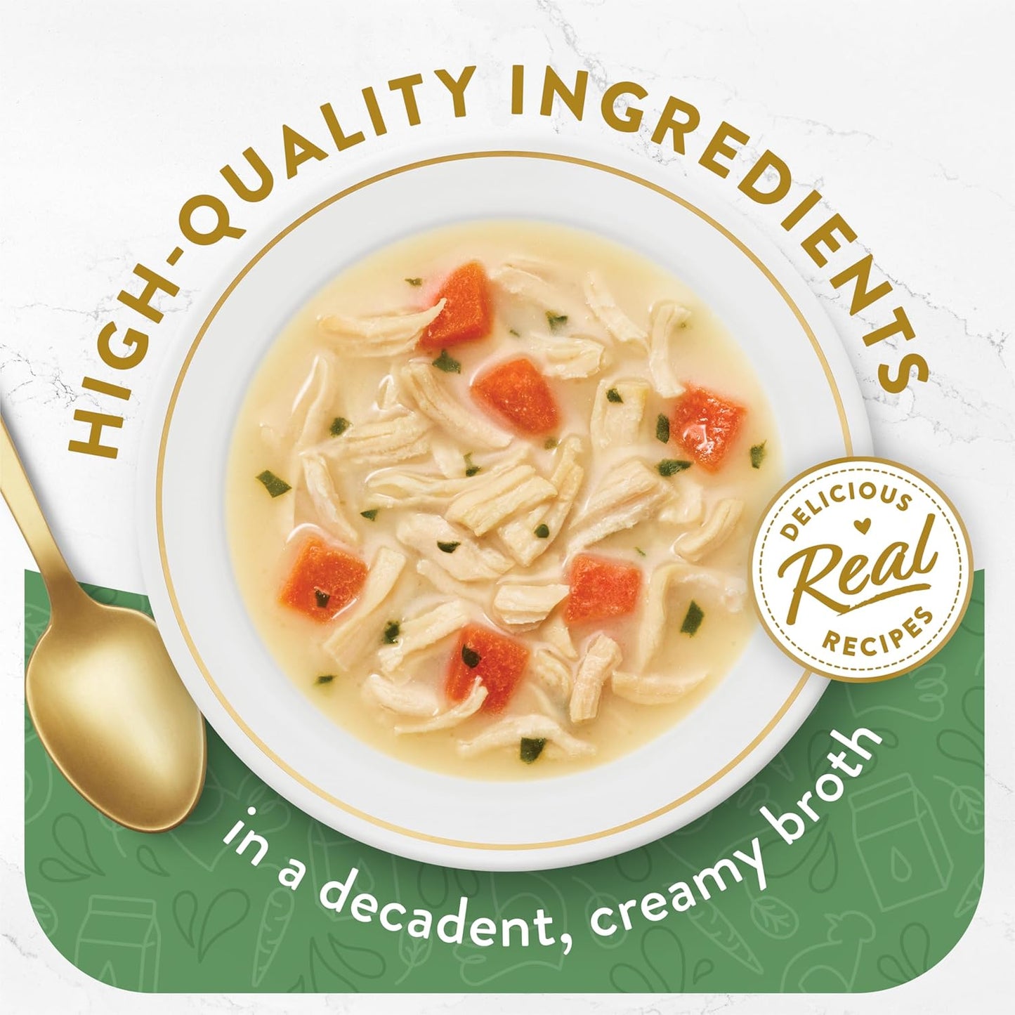 Purina  High Protein, Limited Ingredient Senior Wet Cat Food Complement, Broths Creamy with Chicken - (16) 1.4 Oz. Pouches
