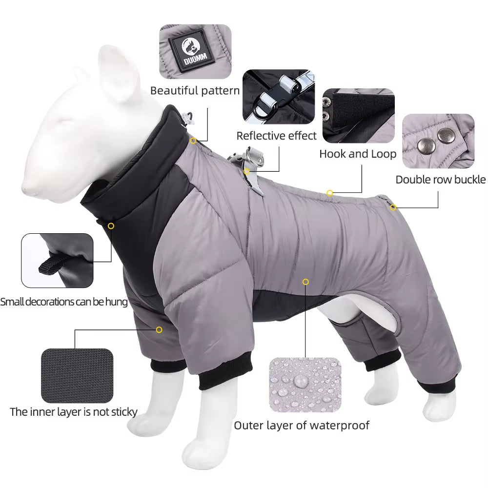 WeatherPaws Pro Coat – Waterproof Winter Warmth with Built-In D-Ring for Small & Medium Dogs