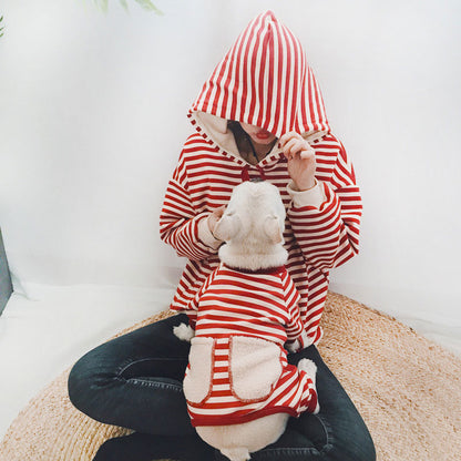 Striped Padded Sweater for Pet and Owner Matching